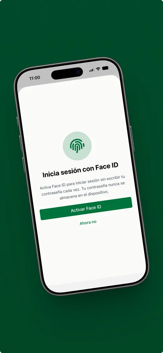 Inicio de sesión rápido con Face ID